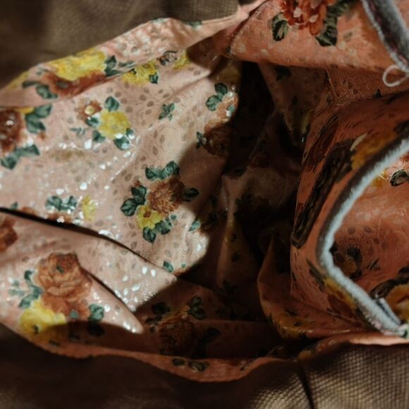 Boho  Canvas And Faux Suede Hobo Purse - Picture 7 of 7